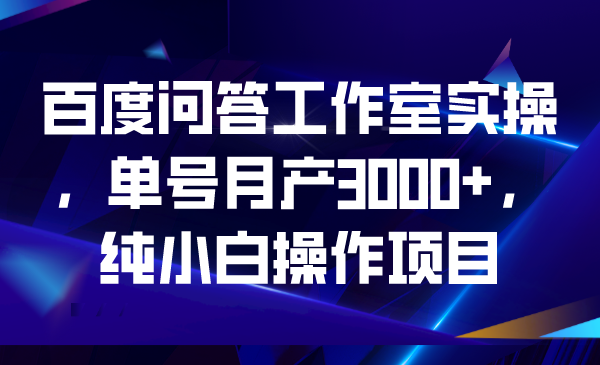 百度问答工作室实操，单号月产3000+，纯小白操作项目-点点短视频网