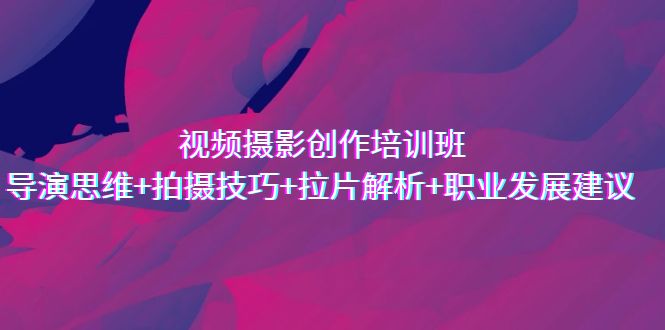 视频摄影创作培训班，导演思维+拍摄技巧+拉片解析+职业发展建议-点点短视频网