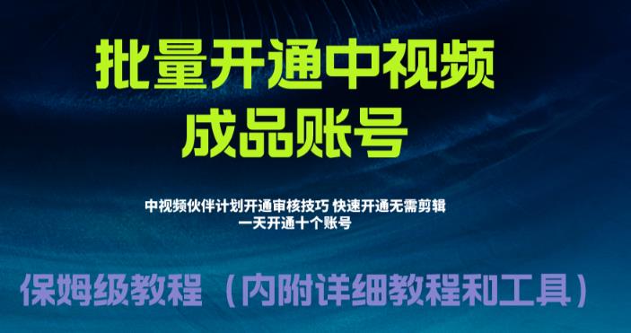 外面收费1980暴力开通中视频计划教程，附 快速通过中视频伙伴计划的办法-点点短视频网