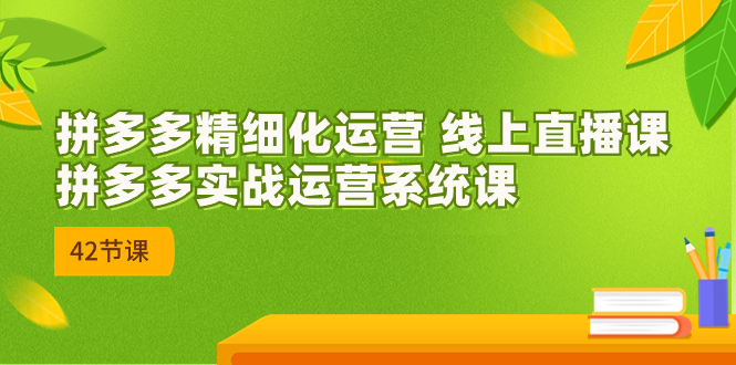 2023年8月新课-拼多多精细化运营 线上直播课：拼多多实战运营系统课-42节-点点短视频网