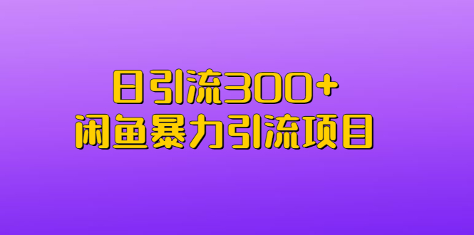 日引流300+闲鱼暴力引流项目-点点短视频网