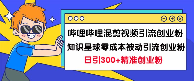 哔哩哔哩混剪视频引流创业粉日引300+知识星球零成本被动引流创业粉一天300+-点点短视频网