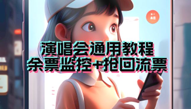 演唱会通用_余票监控+抢回流票（教程+软件）-点点短视频网