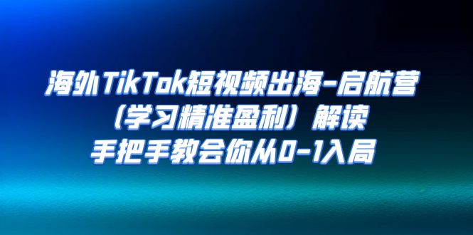 海外TikTok短视频出海-启航营（学习精准盈利）解读，手把手教会你从0-1入局-点点短视频网