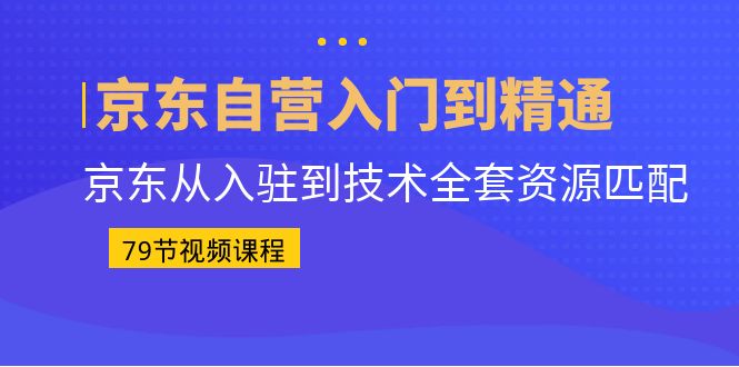 京东自营入门到精通：京东从入驻到技术全套资源匹配（79节课）-点点短视频网