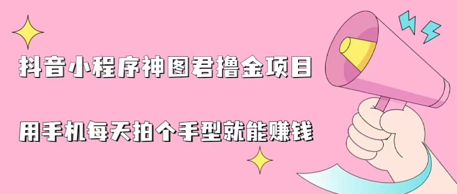 抖音小程序神图君撸金项目，用手机每天拍个手型挂载一下小程序就能赚钱-点点短视频网