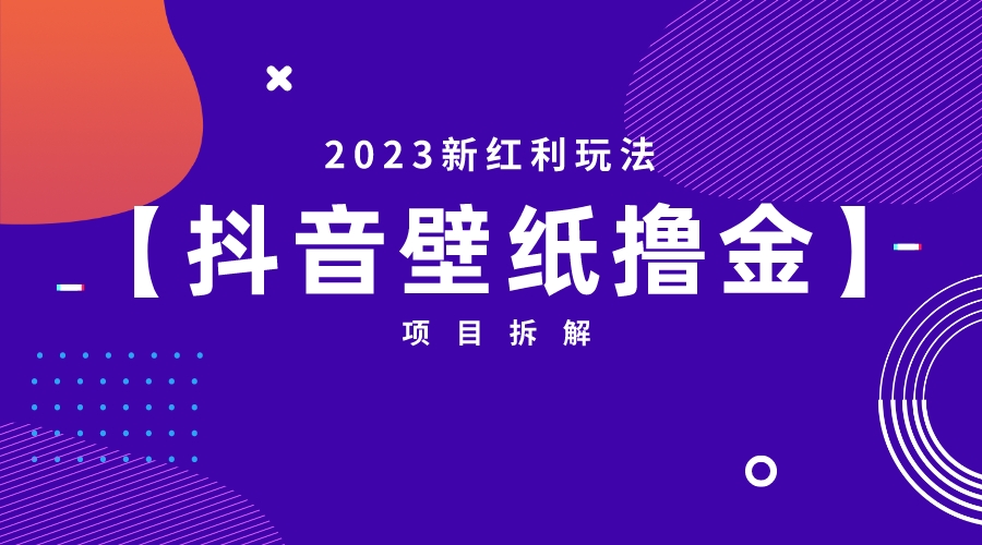 2023新红利玩法：抖音壁纸撸金项目-点点短视频网