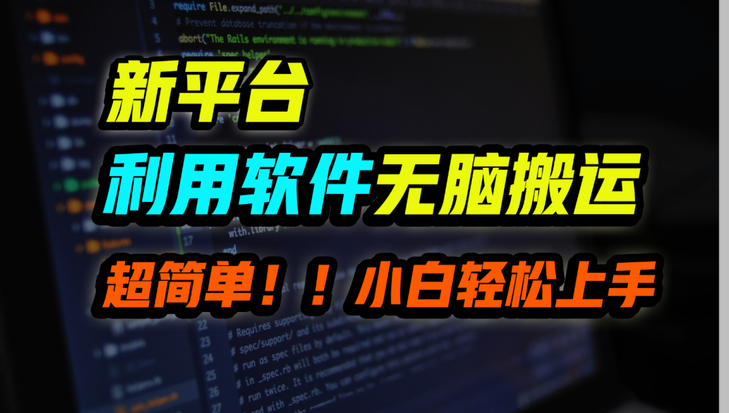 新平台用软件无脑搬运，月赚10000+，小白也能轻松上手-点点短视频网