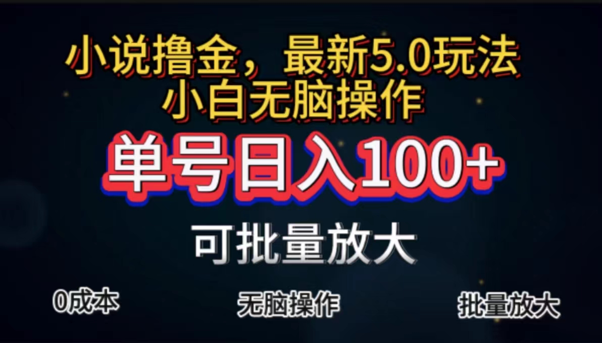 全自动小说撸金，单号日入100+小白轻松上手，无脑操作-点点短视频网