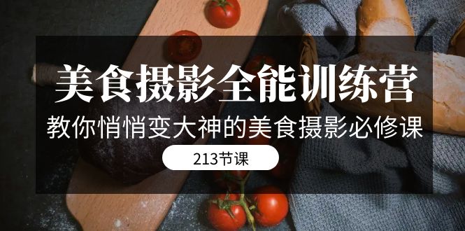 美食摄影-全能特训营，教你悄悄变大神的美食摄影必修课（8套课程-213节）-点点短视频网
