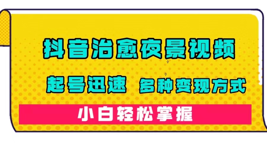 抖音治愈系夜景视频，起号迅速，多种变现方式，小白轻松掌握（附120G素材）-点点短视频网