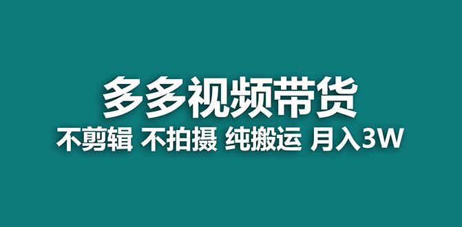 【蓝海项目】多多视频带货，纯搬运一个月搞了5w佣金，小白也能操作【揭秘】-点点短视频网