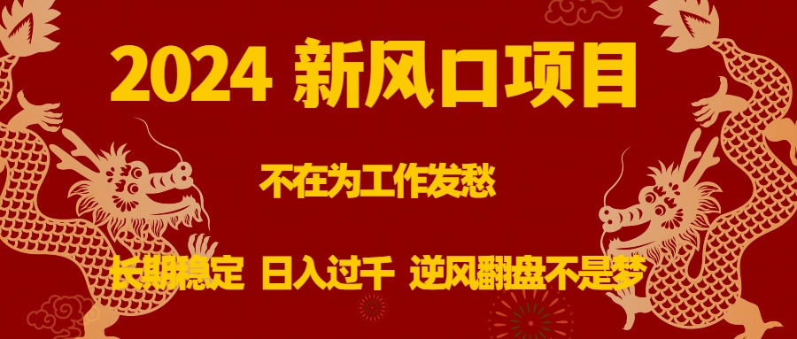 2024新风口项目，不在为工作发愁，长期稳定，日入过千 逆风翻盘不是梦-点点短视频网