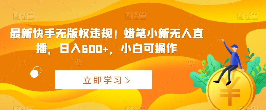 最新快手无版权违规！蜡笔小新无人直播，日入600+，小白可操作-点点短视频网