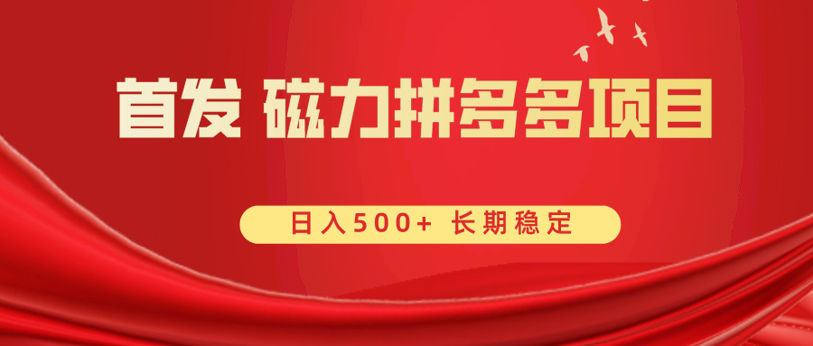 首发 磁力拼多多自撸 日入500+-点点短视频网