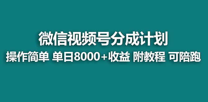 【蓝海项目】视频号分成计划最新玩法，单天收益8000+，附玩法教程-点点短视频网