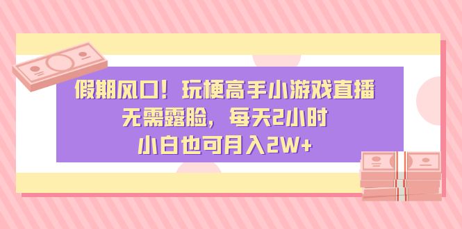 假期风口！玩梗高手小游戏直播，无需露脸，每天2小时，小白也可月入2W+-点点短视频网