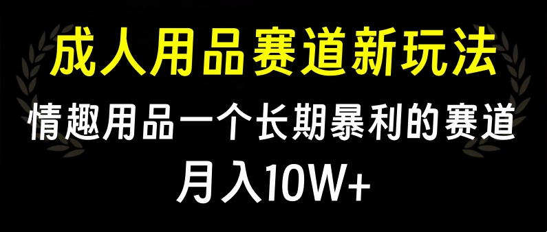 大人用品赛道新玩法，情趣用品一个长期暴利的赛道，月入10W+-点点短视频网