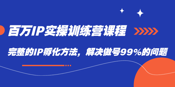 百万IP实战训练营课程，完整的IP孵化方法，解决做号99%的问题-点点短视频网