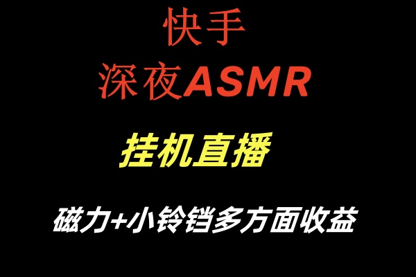 快手深夜ASMR挂机直播磁力+小铃铛多方面收益-点点短视频网