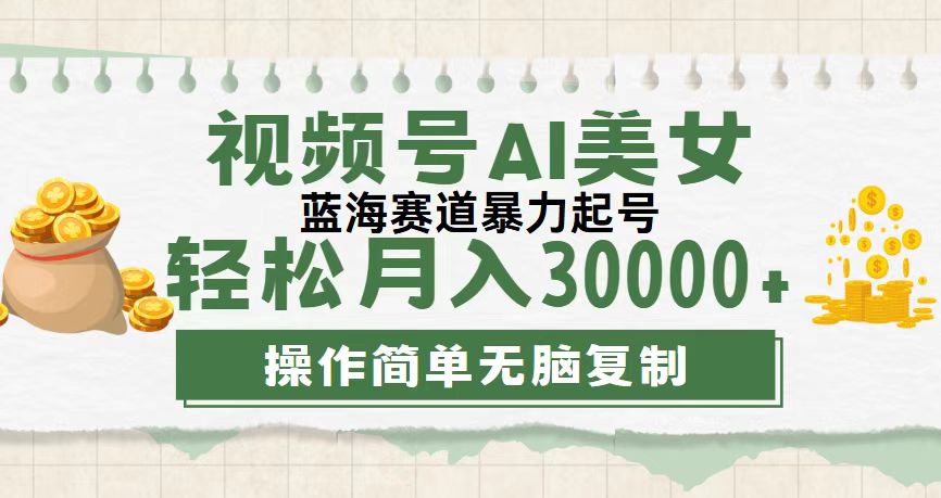 视频号AI美女跳舞，轻松月入30000+，蓝海赛道，流量池巨大，起号猛-点点短视频网