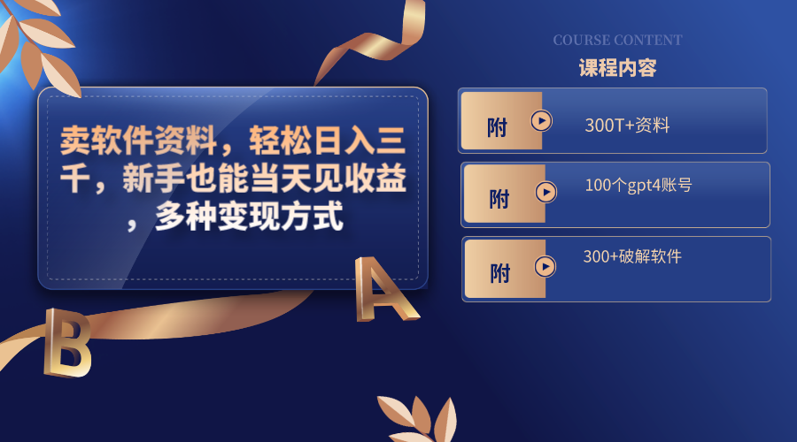 卖软件资料，轻松日入三千，新手也能当天见收益，多种变现方式-点点短视频网