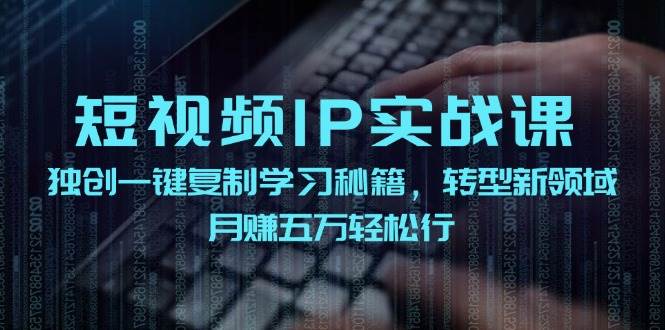 短视频 IP实战课，独创一键复制学习秘籍，转战新领域，月赚五万轻松行-点点短视频网