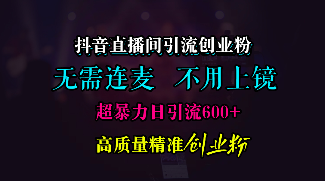 抖音直播间引流创业粉，无需连麦、无需上镜，超暴力日引流600+高质量精准创业粉-点点短视频网