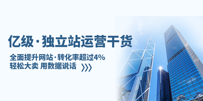 亿级·独立站运营干货：全面提升网站·转化率超过4%，轻松大卖 用数据说话-点点短视频网