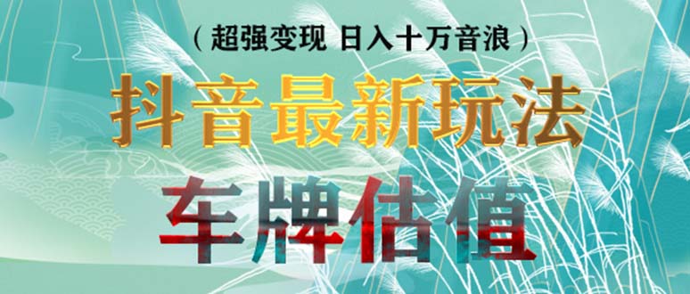 抖音最新无人直播变现直播车牌估值玩法项目 轻松日赚几百+【详细玩法教程】-点点短视频网