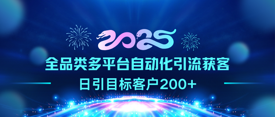 2025全品类多平台自动化引流获客，日引目标客户200+-点点短视频网