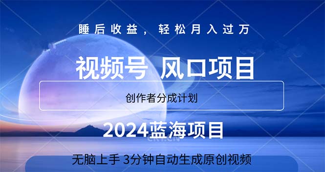 2024蓝海项目，3分钟自动生成视频，月入过万-点点短视频网