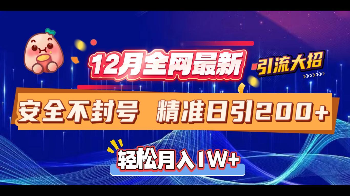 12月全网最新引流大招 安全不封号 日引精准粉200+-点点短视频网