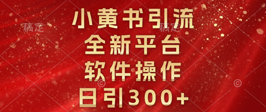小黄书引流，全新平台，软件操作，日引300+-点点短视频网