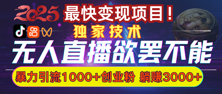 欲罢不能的无人直播引流，超暴力日引流1000+高质量精准创业粉-点点短视频网