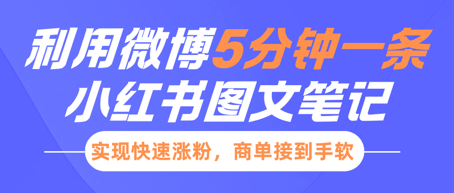 小红书利用微博5分钟一条图文笔记，实现快速涨粉，商单接到手软-点点短视频网