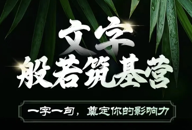 文字般若筑基营，用文字打造自己的影响力，写好文案 写出影响力 写出吸金力-点点短视频网