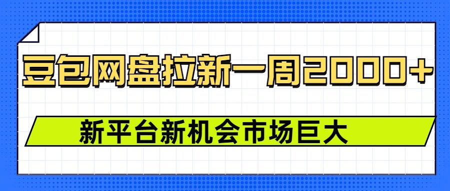 豆包网盘拉新，一周2k，新平台新机会-点点短视频网
