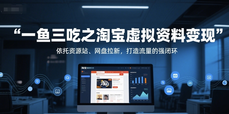 一鱼三吃之淘宝虚拟资料变现，依托资源站、网盘拉新，打造流量的强闭环-点点短视频网