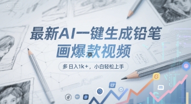 最新AI一键生成铅笔画爆款视频，多平台分发，日 入1k+，小白轻松上手【揭秘】-点点短视频网