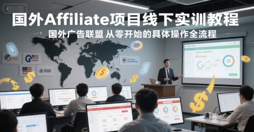 国外Affiliate项目线下实训教程，国外广告联盟从零开始的具体操作全流程-点点短视频网