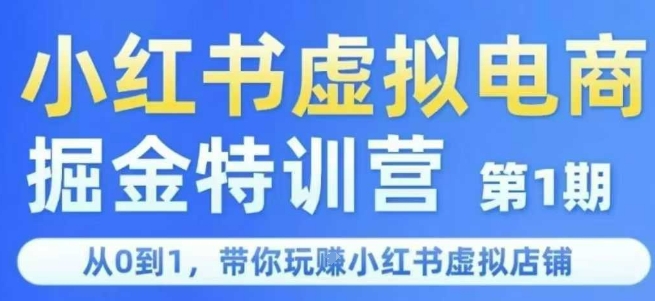 小红书虚拟电商掘金特训营第1期，从0到1，带你玩转小红书虚拟店铺-点点短视频网