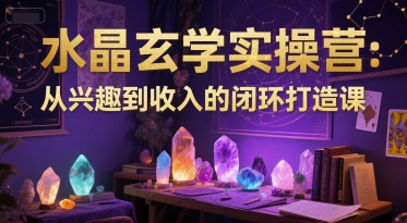 水晶玄学实操营：从兴趣到收入的闭环打造课-点点短视频网