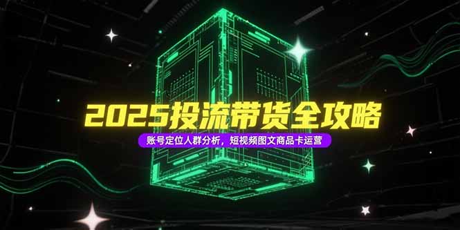2025投流带货全攻略，账号定位人群分析，短视频图文商品卡运营-点点短视频网