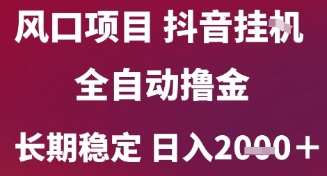 风口项目，六月最新玩法抖音无人挂G，全自动撸金，长期稳定 日入2k+【揭秘】-点点短视频网