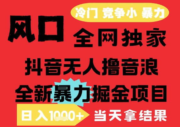 25年6月高爆抖音无人直播最新撸音浪掘金项目，解放双手小白可做，无脑日入1k+，门槛低【揭秘】-点点短视频网