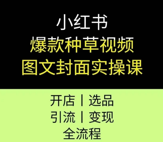 小红书爆款种草视频图文封面实操课，开店、选品、引流、变现全流程-点点短视频网