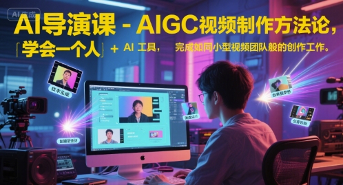 AI导演课-AIGC视频制作方法论，学会一个人+AI工具，完成如同小型视频团队般的创作工作，实现导演梦-点点短视频网