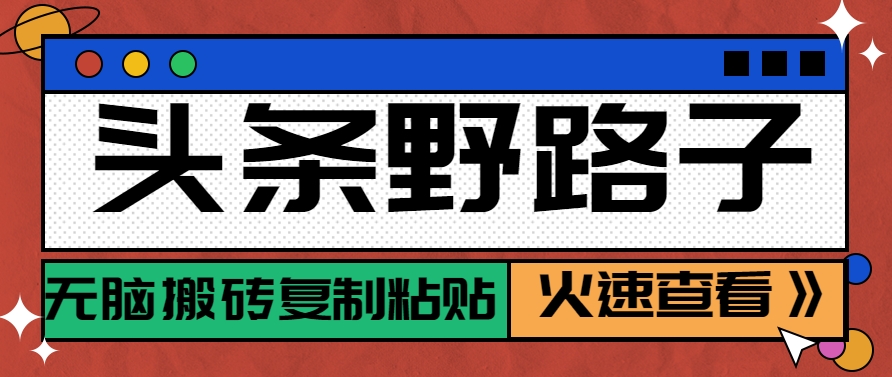头条野路子玩法之相亲赛道，无脑搬砖复制粘贴，单账号日稳定300+保姆级教程-点点短视频网
