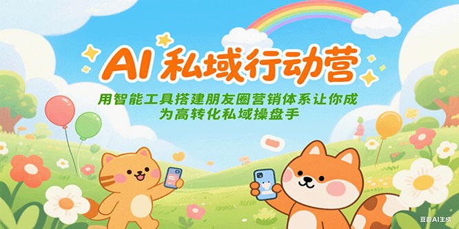 AI私域行动营：用智能工具搭建朋友圈营销体系让你成为高转化私域操盘手-点点短视频网